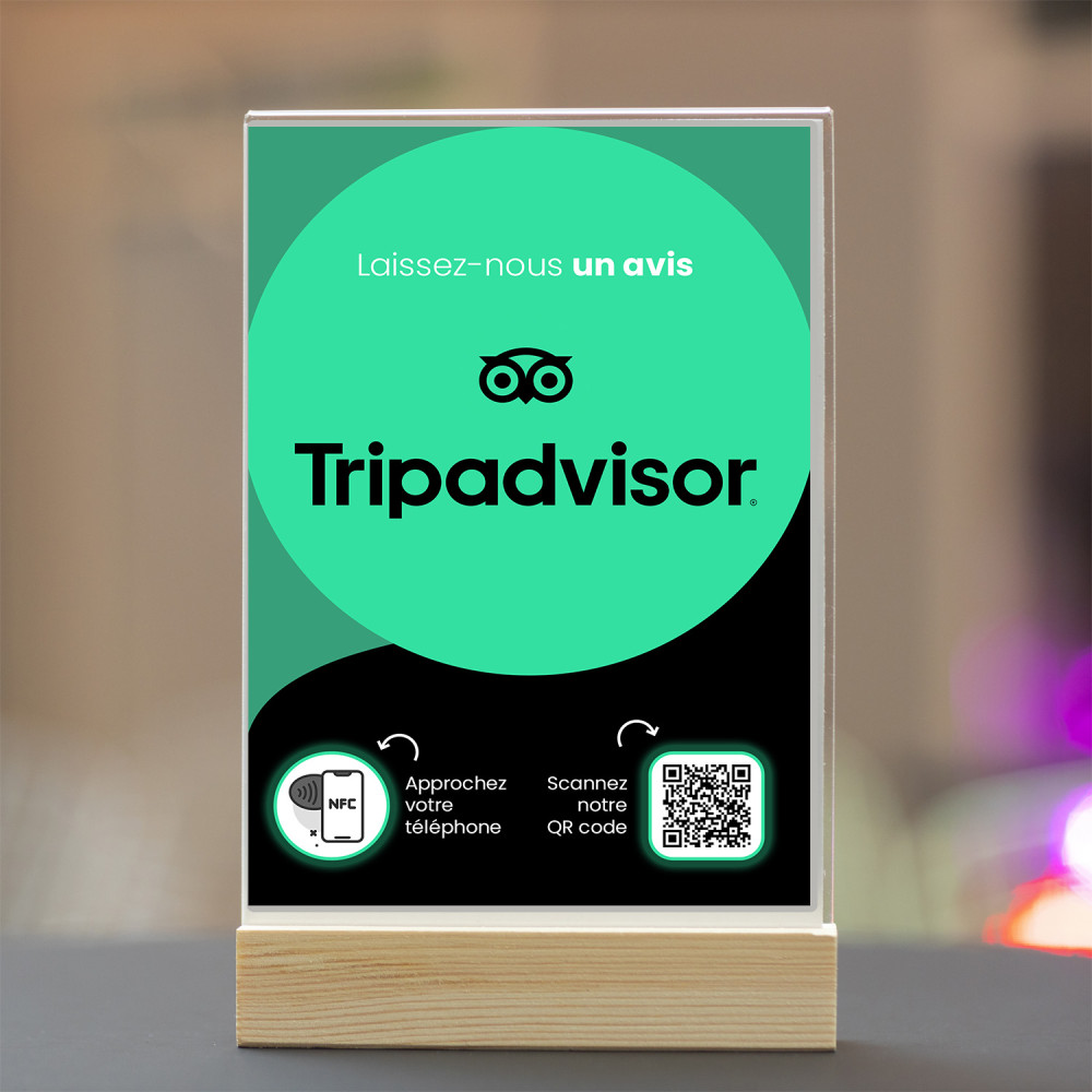 Presentoir NFC & QR Code Pour Avis Google - Acrylique Blanc - Encourage Les Clients à Laisser Des Avis