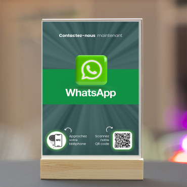NFC és QR kódos WhatsApp kijelző (kétoldalas)