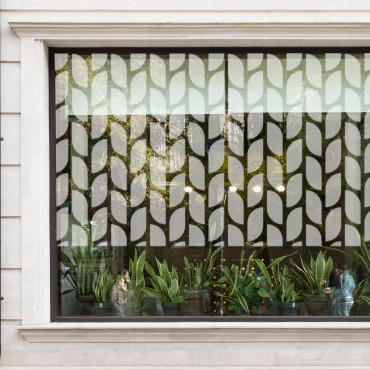 Film occultant pour vitre et fenêtre à motifs feuilles