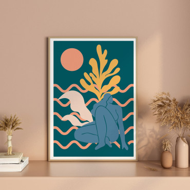 Poster abstrait femme dans la nature