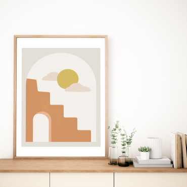 Poster abstrait escalier