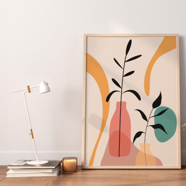 Abstract Plants and Vases Poster