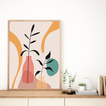 Abstract Plants and Vases Poster