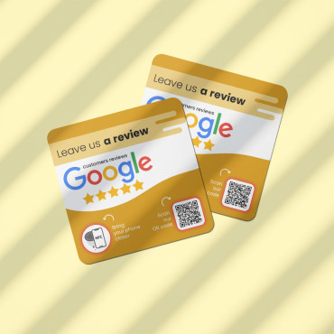 Piastra NFC Connected Google Review per parete, bancone, POS e vetrina