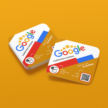 Σήμα κριτικής Google με σύνδεση NFC για τοίχο, πάγκο, προώθηση πωλήσεων και βιτρίνα.