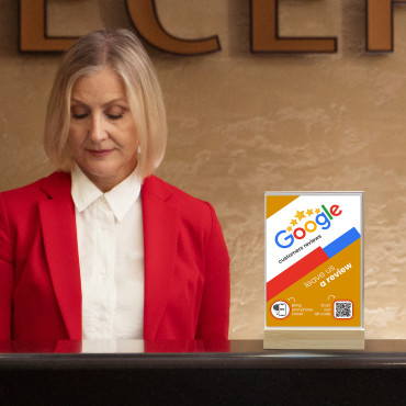 Google Reviews display with NFC chip and QR Code (double sided)