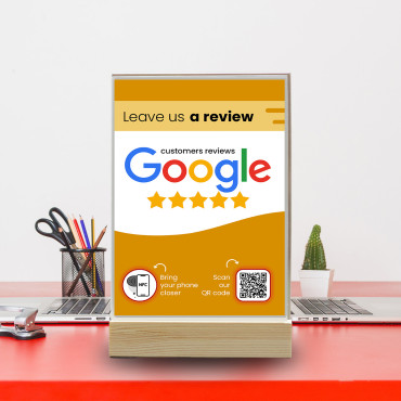 NFC-Anzeige von Google Reviews mit QR-Code (doppelseitig)