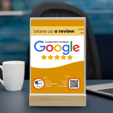 Επιδείξτε την κριτική Google με NFC με QR Code (διπλή όψη)