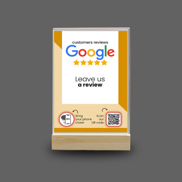 Displej Google NFC Reviews s QR kódem (oboustranný)