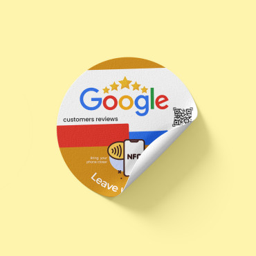 Αυτοκόλλητο NFC συνδεδεμένο με το Google για τοίχο, πάγκο, εντοιχισμένη διαφήμιση και βιτρίνα.