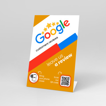Chevalet Avis Google avec puce NFC et QR Code