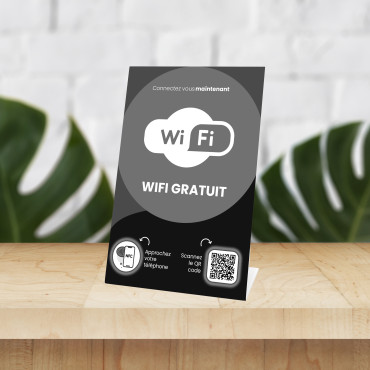 Stolný stojan NFC a QR kód Wifi