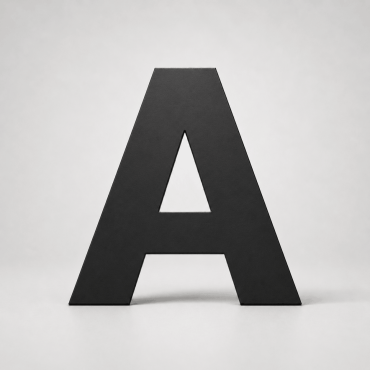 Schwarze Dibond-Buchstaben, einzeln ausgeschnitten und montierbereit