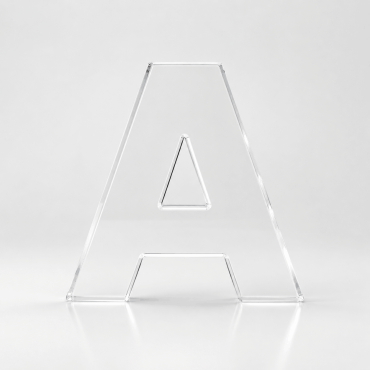 Lettere in plexiglass trasparente