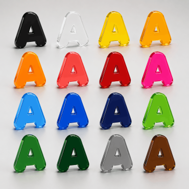 Γράμματα από πολύχρωμο ακρυλικό (plexiglas)