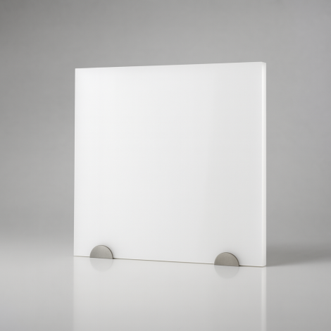 Plaque de plexiglass blanc opale sur mesure - présentation studio