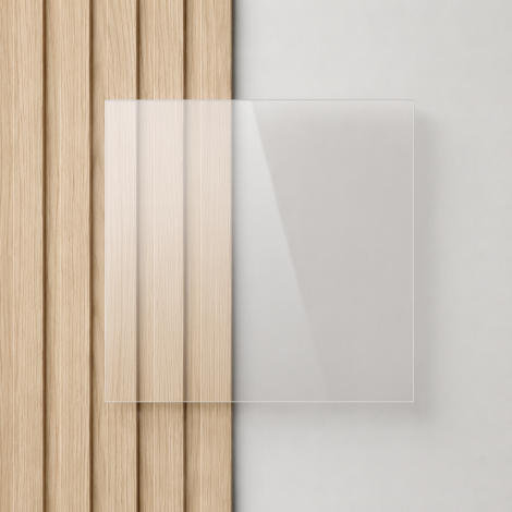 Plaque de plexiglass transparent sur mesure - présentation murale