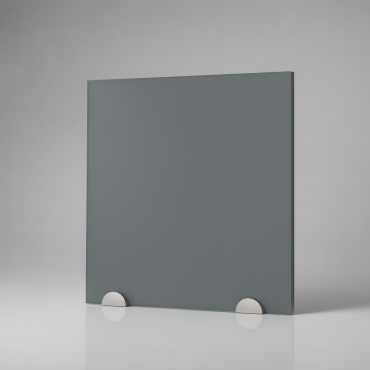 Plaque de plexiglas gris sur mesure - présentation studio