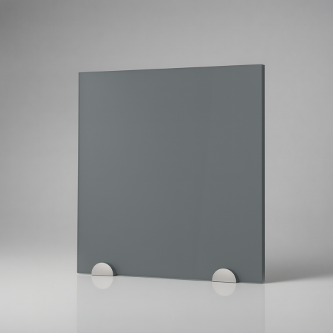 Plaque de plexiglas gris sur mesure - présentation studio