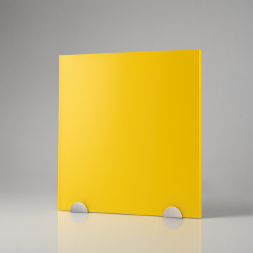 Plaque de plexiglas jaune sur mesure - présentation studio