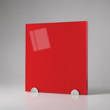 Plaque de plexiglas rouge sur mesure - présentation studio