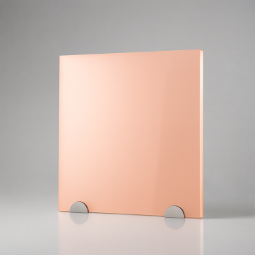 Plaque de Plexiglas miroir doré rose sur mesure - présentation studio