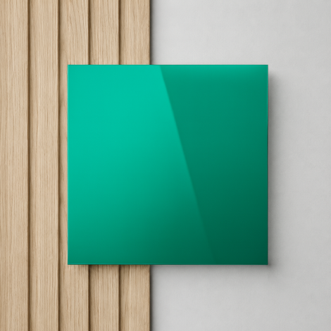 Plaque de Plexiglass miroir vert sur mesure - présentation murale