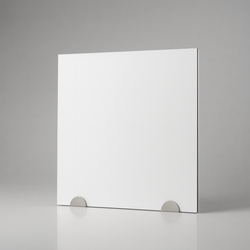 Plaque en dibond blanc sur mesure - présentation studio