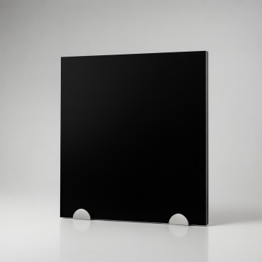 Plaque en aludibond noir sur mesure - présentation studio