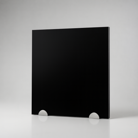 Plaque en aludibond noir sur mesure - présentation studio