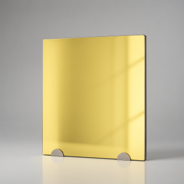 Plaque en Dibond Or mirroir sur mesure - présentation studio