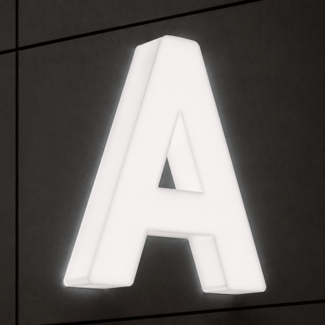 Enseigne lettres plexiglas lumineuses blanches diffusantes