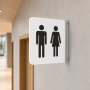 Drapeau signalétique de toilettes double face en aluminium Dibond