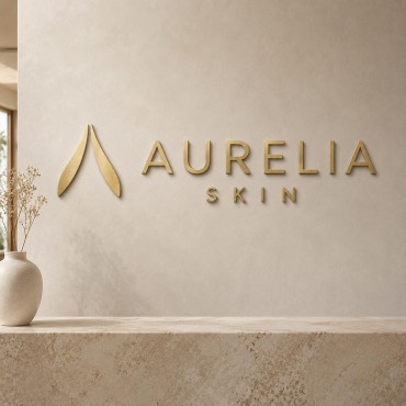 Logo sign in brushed gold dibond