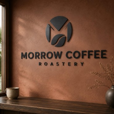 Example of separately cut logo elements assembled for a balanced finish.