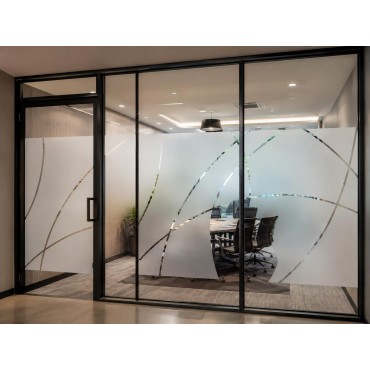 Frosted Film with Curved Lines for Custom Windows
