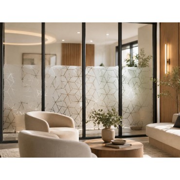 Mattiertes Glas mit maßgeschneidertem geometrischem Muster für Fenster
