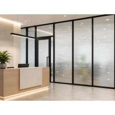 Custom frosted film with wave pattern for glass window