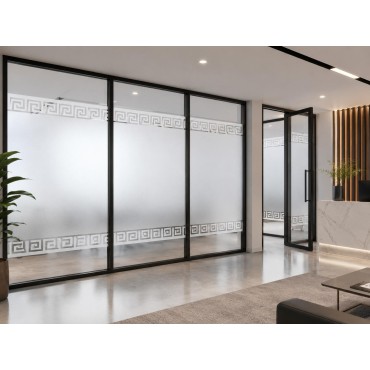 Película Esmerilada con Motivo Griego para Ventana a Medida