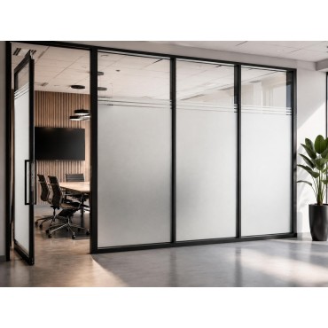 Integral Frosted Film with Transparent Strips for Window