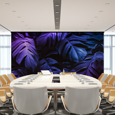 Prepasted Wallpaper - Neon Exotic Leaf
