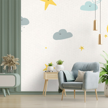 Iš anksto klijuojamas tapetas - Panoraminis Mėnulis ir Debesys