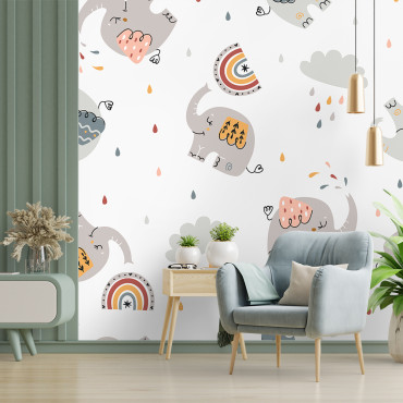 Papel pintado prepegado - Maqueta de dormitorio de elefante