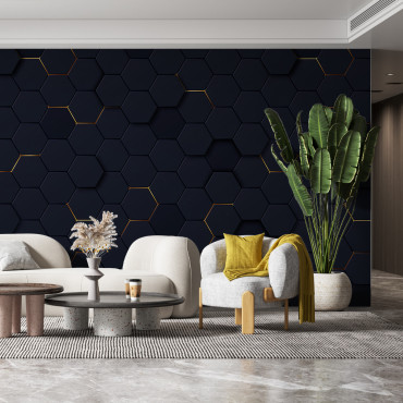 Prepasted Wallpaper - 3D Luxury Matte Hexagons Pattern