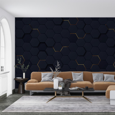 Prepasted Wallpaper - 3D Luxury Matte Hexagons Pattern