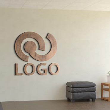 Houten donker logo bord, bureau bord voor muur, Houten...