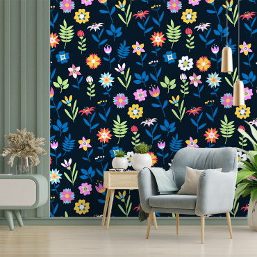 Forhåndslimt bakgrunn - Fargerike blomster