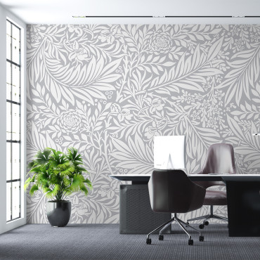 Prepasted Wallpaper - Gray Floral