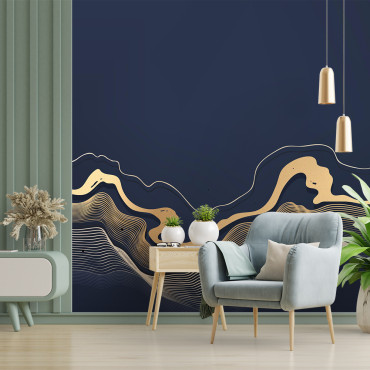 Pre-pasted wallpaper - Marble in wave form